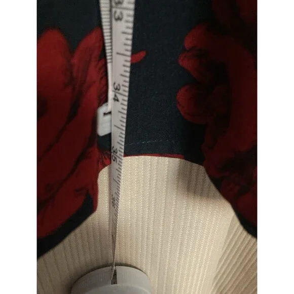 Huguest Mini Dress Womens Sz XL Blue Red Floral Ruffles short sleeve NEW - Picture 14 of 14